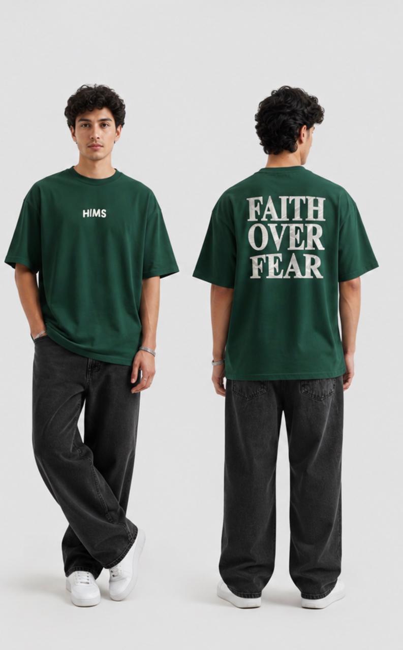 Faith Over Fear Oversized Graphic T-Shirt