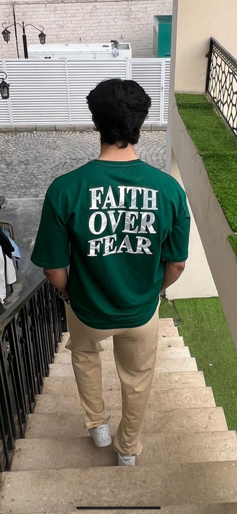 Faith Over Fear Oversized Graphic T-Shirt
