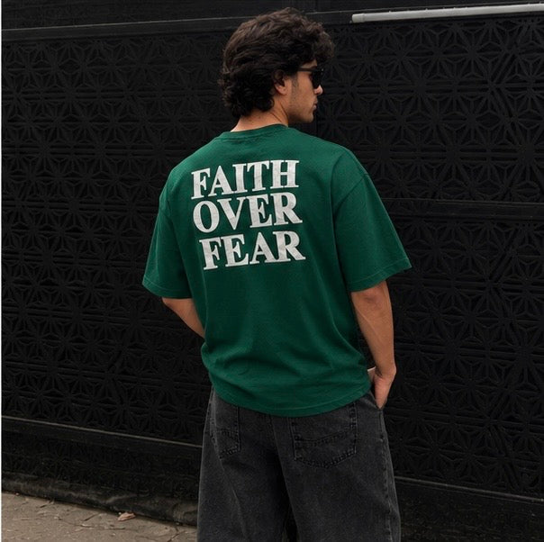 Faith Over Fear Oversized Graphic T-Shirt