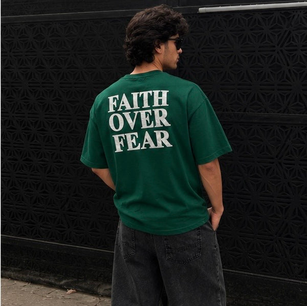 Faith Over Fear Oversized Graphic T-Shirt