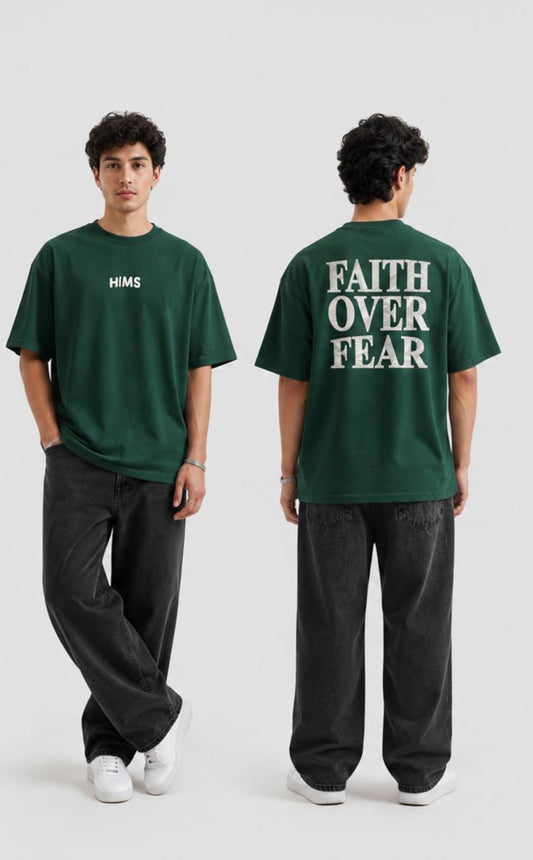 Faith Over Fear Oversized Graphic T-Shirt